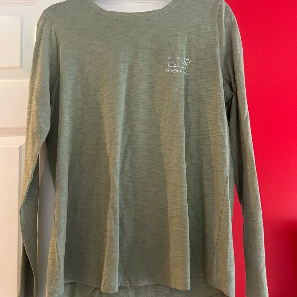 Vineyard Vines Sage Olive Long Sleeve Tee